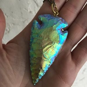 Multicolored arrow head necklace